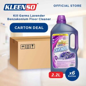 [Carton Deal] Kleenso 2.2L Lavender Kill Germs with Benzakonium Floor Cleaner – 2.2L (Litre) (6 x 2.2L)