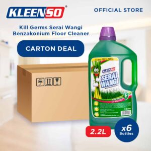 [Carton Deal] Kleenso 2.2L Serai Wangi Kill Germs with Benzakonium Floor Cleaner  - 2.2L (Litre) (6x 2.2L)