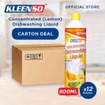 [Carton Deal] Kleenso Lemon (Yellow) Dishwashing Liquid 900ML - 12 bottles